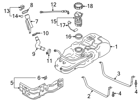 2021 Nissan NV200 Fuel Supply Lever Complete-Accelerator, W/DRUM Diagram for 18002-1JY0A