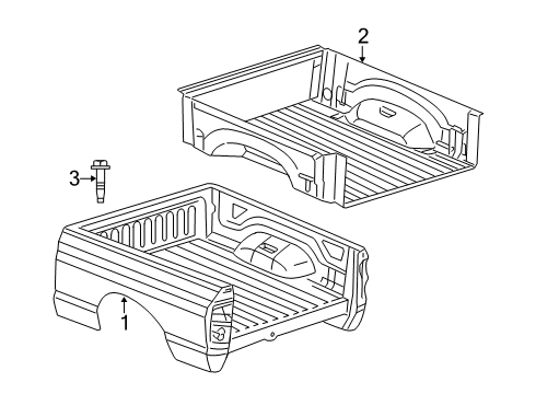 2020 Ram 1500 Classic Box Assembly Screw-HEXAGON FLANGE Head Diagram for 6506948AA