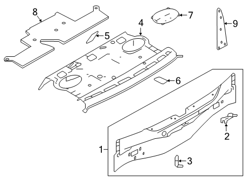 2022 Nissan Altima Rear Body Insulator-Parcel Shelf Diagram for 79492-7Y000