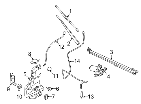 2017 Ford F-150 Wiper & Washer Components Connector Hose Diagram for GL3Z-17A605-A