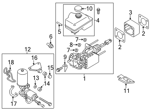 2013 Infiniti QX56 Hydraulic System Cylinder Assy-Brake Master Diagram for 46010-1V81A