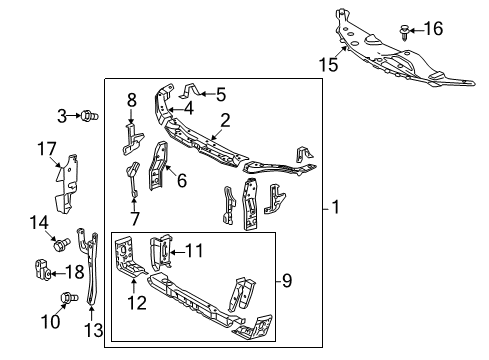 2007 Toyota Camry Automatic Temperature Controls Side Brace Diagram for 51465-33050