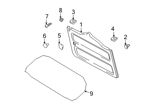 2010 Toyota FJ Cruiser Interior Trim - Back Door Trim Panel End Cover Diagram for 64792-35010-B0