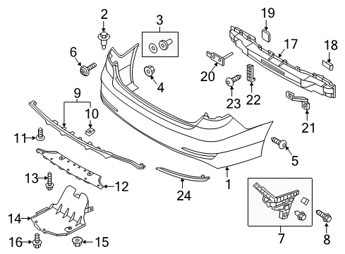 2016 Hyundai Sonata Rear Bumper Screw-Tapping Diagram for 1249305147E