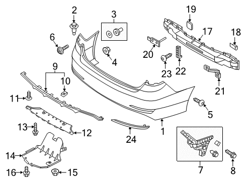 2016 Hyundai Sonata Rear Bumper Cover-Rear Bumper Under Center Diagram for 86697-C2300