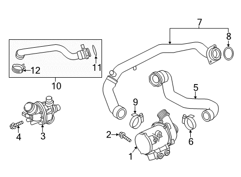 2014 BMW X1 Water Pump Coolant Hose Diagram for 11537584549