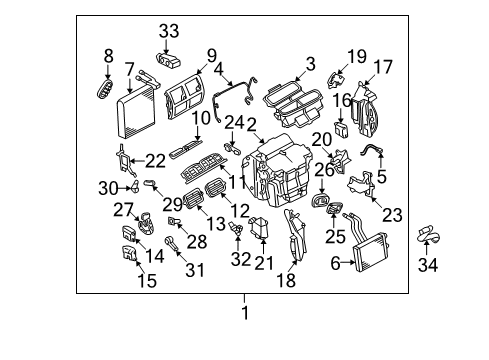 2003 Nissan Murano Air Conditioner Core Assy-Front Heater Diagram for 27140-CA000