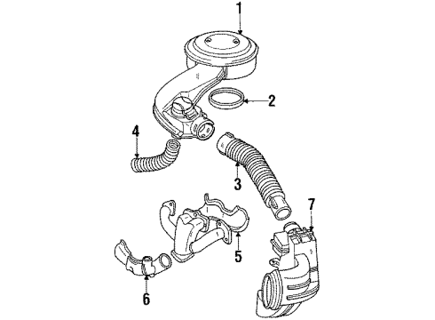 1986 Pontiac Fiero Heated Air Intake DUCT ASM-FRT AIR INT Diagram for 10044264