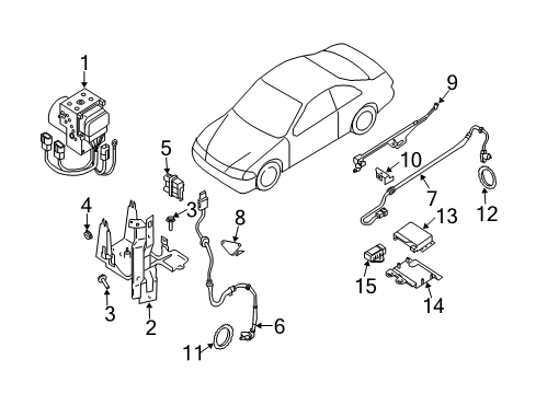 2001 Infiniti I30 ABS Components Module Assembly - Anti SKID Diagram for 47851-5Y810