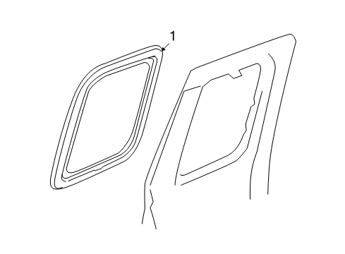 2005 Chevrolet Colorado Rear Door - Glass & Hardware Window Asm-Rear Side Door Diagram for 15105360