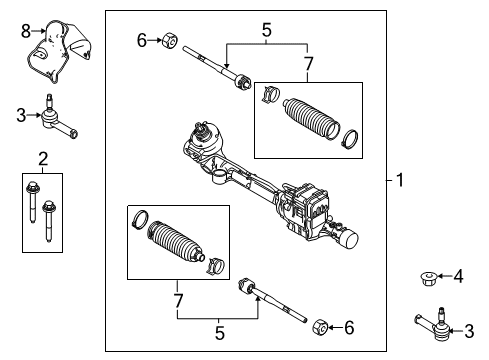 2019 Lincoln MKT Steering Column & Wheel, Steering Gear & Linkage Gear Assembly Mount Bolt Diagram for -W717867-S900