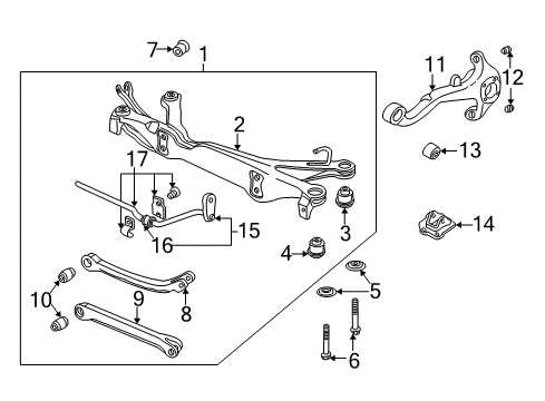 2002 Saturn L200 Rear Suspension Components, Lower Control Arm, Upper Control Arm, Stabilizer Bar Insulator, Rear Stabilizer Shaft Diagram for 90496706