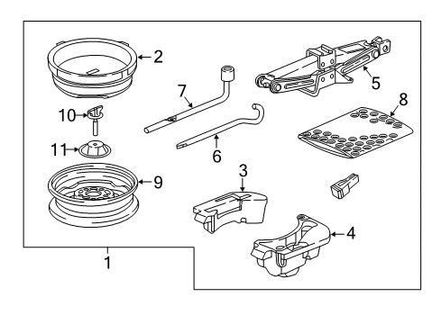 2016 Honda CR-Z Jack & Components Box Assy., L. RR. Trunk Floor Side Diagram for 84590-SZT-A30
