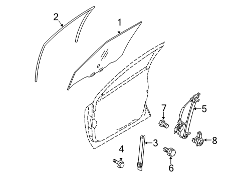 2012 Nissan Juke Front Door SASH Front Door LH Diagram for 80215-1KA0A