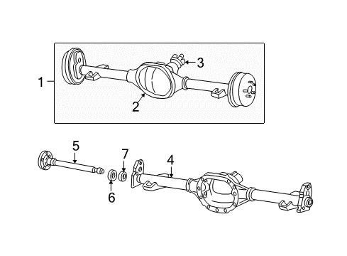 1997 GMC Jimmy Axle Housing - Rear Shaft, Rear Axle Diagram for 26033364