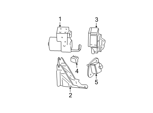 2005 Cadillac DeVille Traction Control Components Electronic Brake Control Module Diagram for 12226956