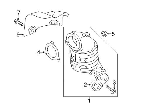 2013 Hyundai Genesis Coupe Exhaust Manifold Gasket Diagram for 28535-2C610