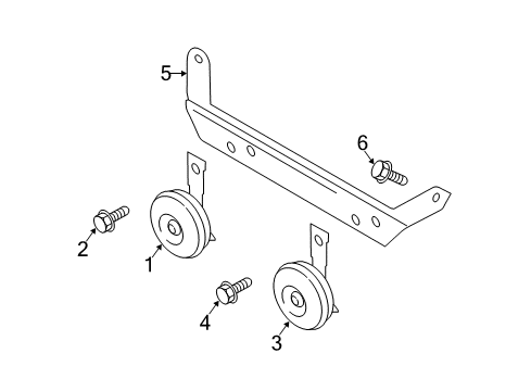 2016 Nissan Juke Horn Horn Assembly - Electric Low Diagram for 25620-1KA0A