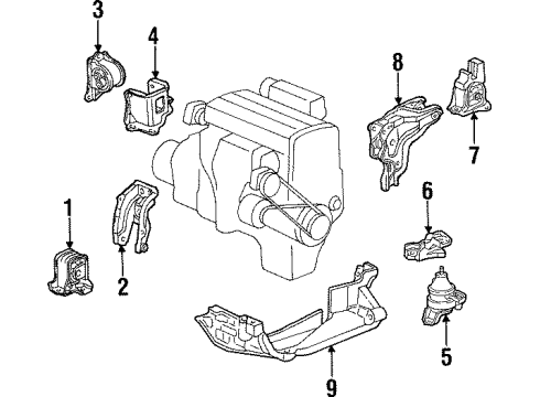 2000 Honda Prelude Engine & Trans Mounting Bracket, Transmission Mounting Diagram for 50825-S30-980