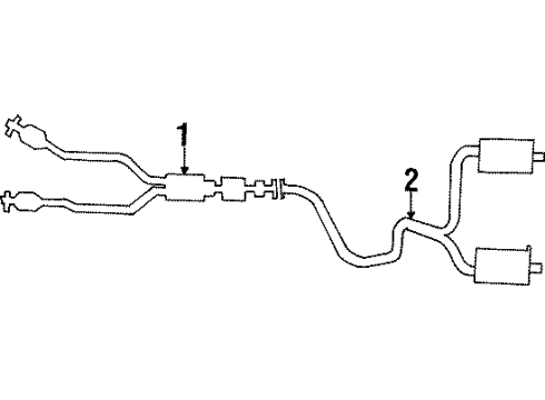 1993 Ford Thunderbird Exhaust Components, Exhaust Manifold Converter & Pipe Diagram for F4SZ5F250H