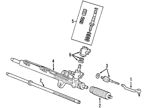 2007 Acura TL P/S Pump & Hoses, Steering Gear & Linkage Housing, Valve Diagram for 53645-SEP-A53