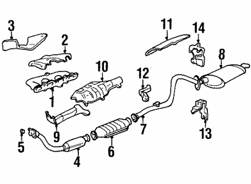 1992 Buick Skylark Exhaust Manifold Seal-Exhaust Manifold Pipe Diagram for 22545205