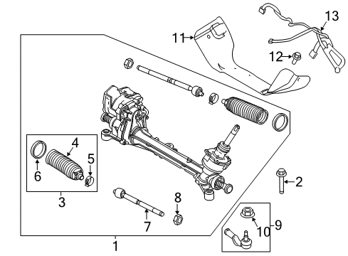 2017 Ford Focus Steering Gear & Linkage Wire Harness Diagram for H1FZ-3C221-A