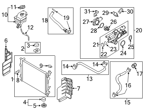 2015 Kia Optima Powertrain Control Hose Assembly-Radiator Upper Diagram for 254144R000