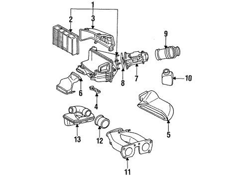 1996 Toyota Supra Air Intake Inlet Duct Diagram for 17881-46100