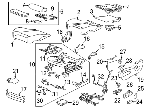 2013 Cadillac SRX Driver Seat Components Seat Cushion Heater Diagram for 22950589