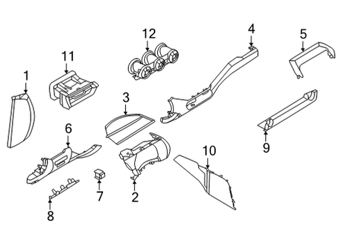 2020 Nissan Sentra Cluster & Switches, Instrument Panel Lid-Cluster Diagram for 68240-6LB0A