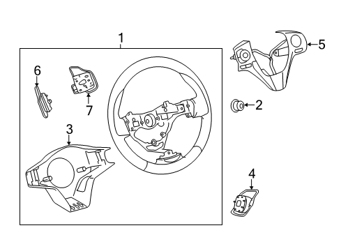 2017 Toyota RAV4 Steering Column & Wheel, Steering Gear & Linkage Switch Assembly Diagram for 84250-0R230-C0