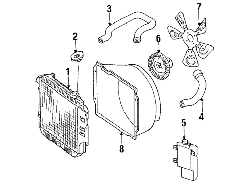 1993 Jeep Wrangler Radiator & Components, Cooling Fan SHROUD-Fan (4.0L)YJJ Diagram for 52004214