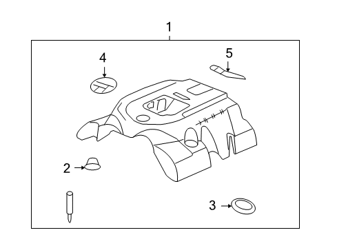 2007 Cadillac XLR Engine Appearance Cover Sight Shield Diagram for 12589755