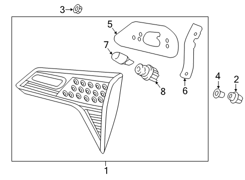 2021 Honda HR-V Bulbs Base Gasket A L Diagram for 34157-T7A-J01