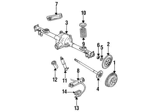 1995 Cadillac Fleetwood Rear Brakes Rear Axle Shaft Diagram for 26021352