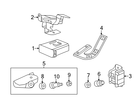 2014 Acura RLX Tire Pressure Monitoring Receiver Unit, TPMS Diagram for 39350-TY3-A01