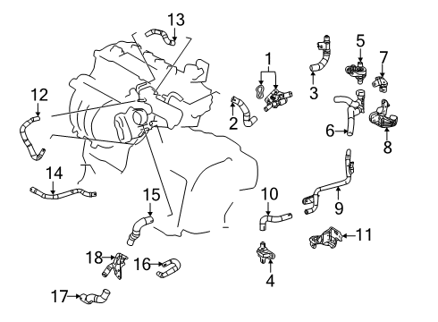 2020 Lexus UX200 Hoses, Lines & Pipes Outlet Sub-Assembly Wat Diagram for 16305-24010