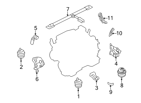 2005 Ford Freestyle Engine & Trans Mounting Transmission Mount Shield Diagram for 5F9Z-6C038-AA