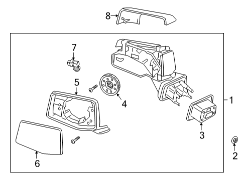 2020 GMC Sierra 1500 Automatic Temperature Controls Mirror Assembly Diagram for 84823214