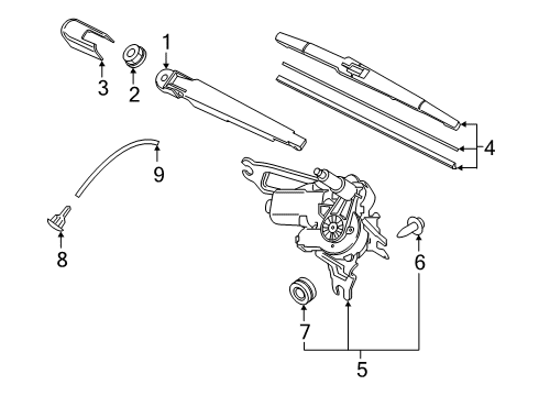 2021 Hyundai Venue Wiper & Washer Components Rear Washer Nozzle Diagram for 98931-K2000