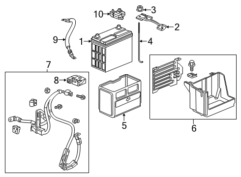 2018 Honda Civic Battery Box, Battery (55B) Diagram for 31521-TEA-Y00