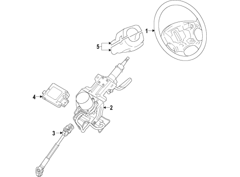 2019 Hyundai Santa Fe XL Steering Column & Wheel, Steering Gear & Linkage Controller Assembly-Mdps Diagram for 56340-2W800