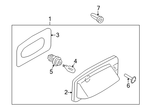 2004 Infiniti M45 Bulbs Lamp Assembly-Licence Plate Diagram for 26510-CR900