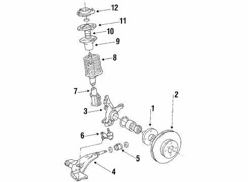 1986 Chevrolet Nova Front Suspension Components, Lower Control Arm Disc Brake Rotor (Disc), Front Brake Diagram for 94840417