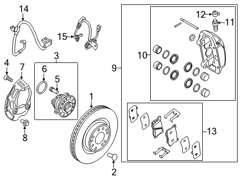 2015 Hyundai Genesis Brake Components CALIPER Kit-Front Brake, LH Diagram for 58180-B1A20