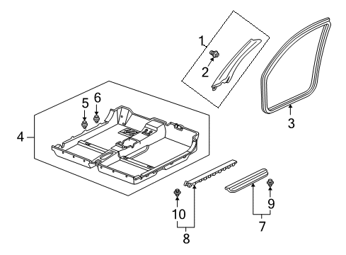 2002 Honda Insight Interior Trim - Pillars, Rocker & Floor Garnish Assy., R. FR. Pillar *NH220L* (CLEAR GRAY) Diagram for 84101-S3Y-003ZA