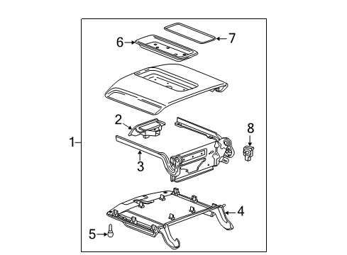 2017 GMC Sierra 1500 Center Console Armrest Assembly Diagram for 84199945