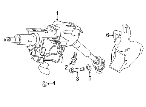 2011 Honda CR-Z Steering Column & Wheel, Steering Gear & Linkage Cover, Steering Joint Diagram for 53320-SZT-G00