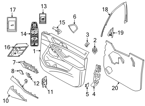 2019 BMW X5 Interior Trim - Front Door Spring Nut Diagram for 51419142456